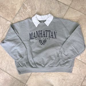 Hollister Manhattan Polo Collared Crew Neck Sweatshirt. Size L.